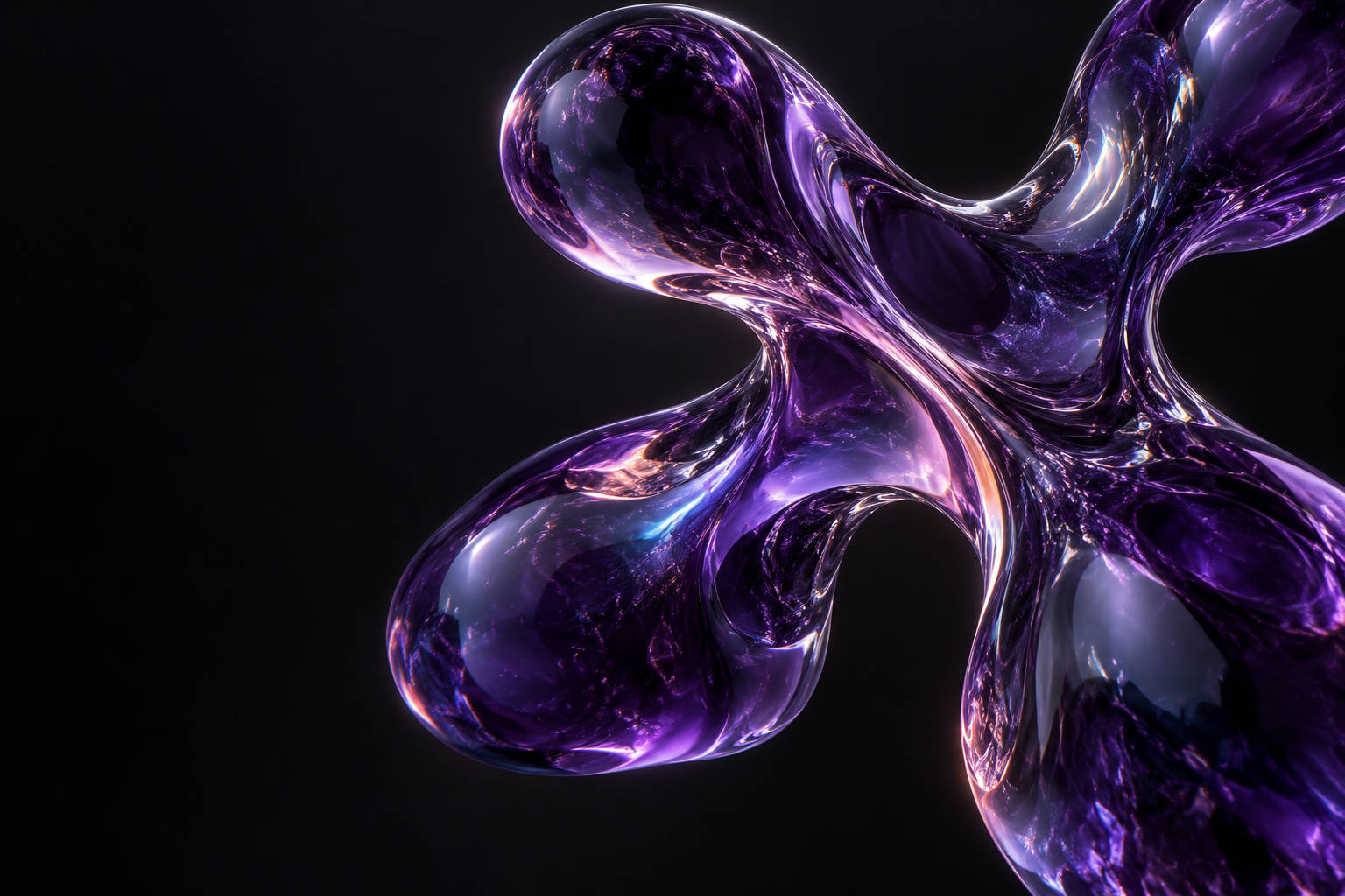 A sculptural violet glass Jelly Splat